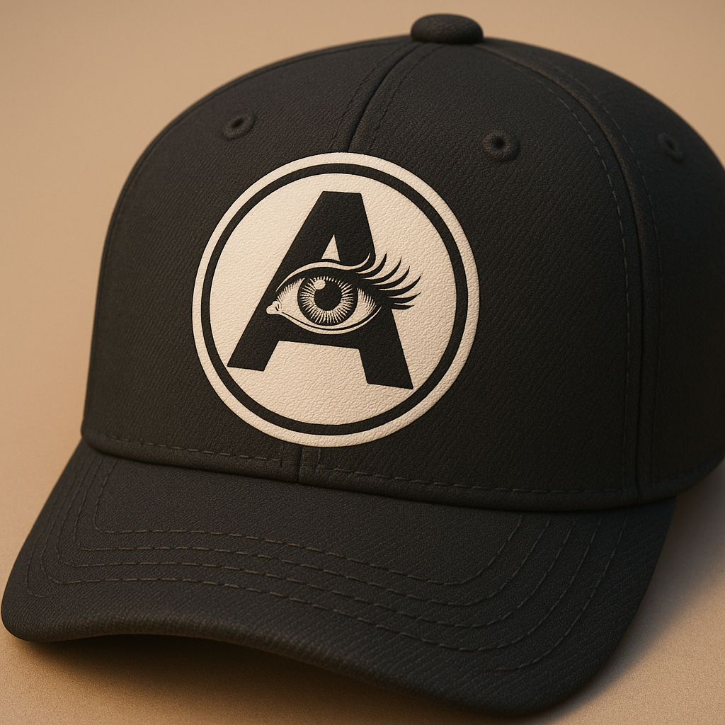 AI product ad — branded cap mockup